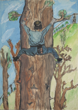 右：秋田県大館市  釈迦内小学校  小池志郎 （５年）「ばっさい」