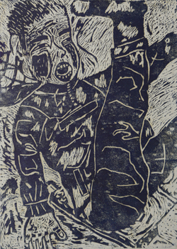 新潟県村上市　村上小学校　山際宗夫（６年）「ソリ遊び」